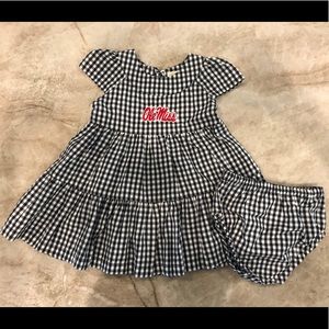 Navy Check Ole Miss Dress with Bloomers